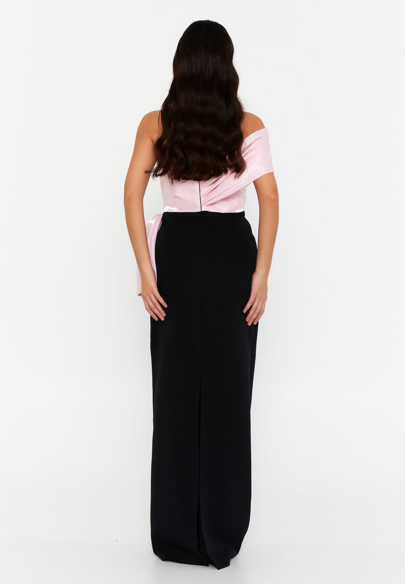 Black Layla Dress - Black and Pink luxury evening dress by Riviera Couture