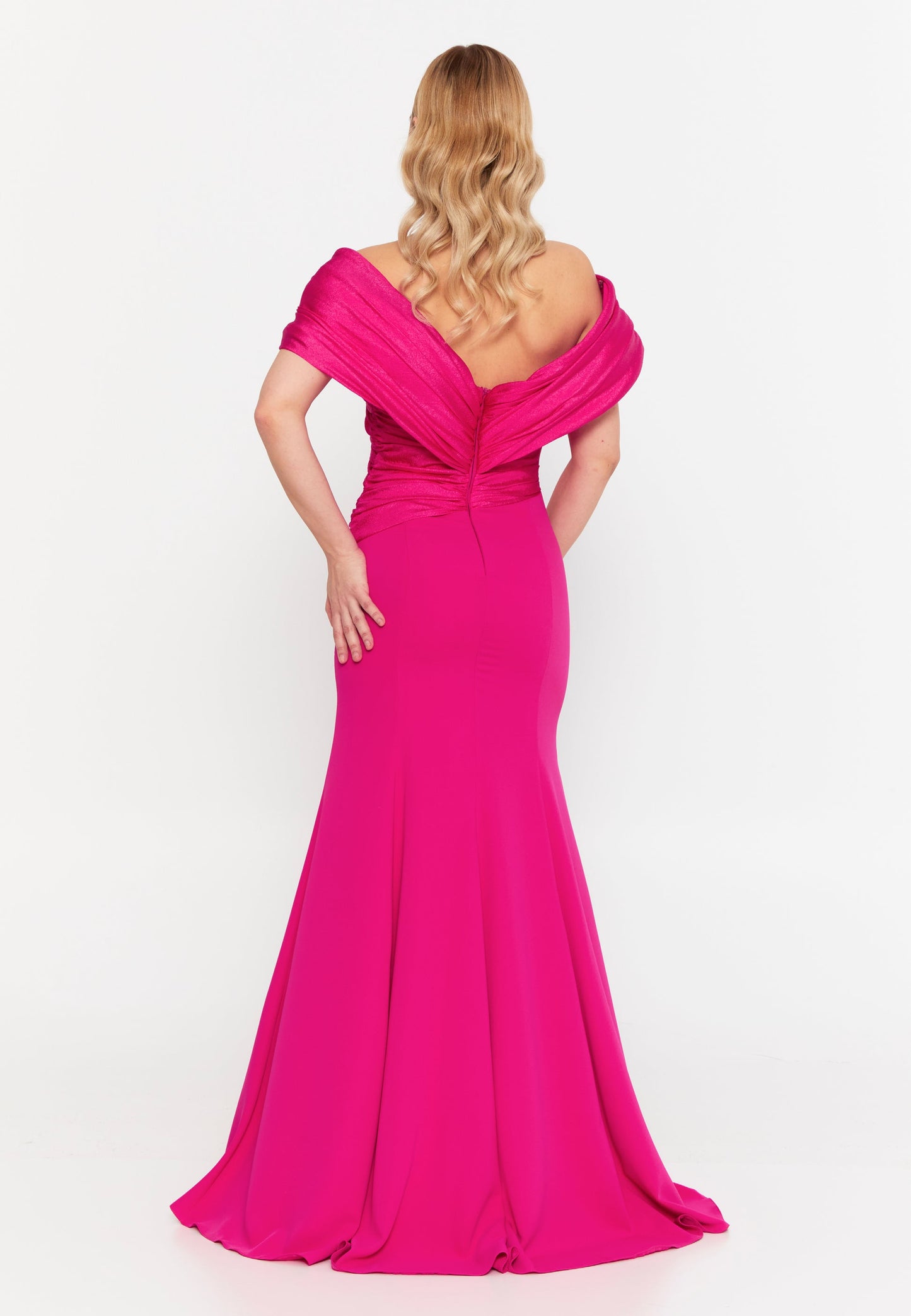Fuchsia Mira Dress - Fuschia luxury evening dress by Riviera Couture