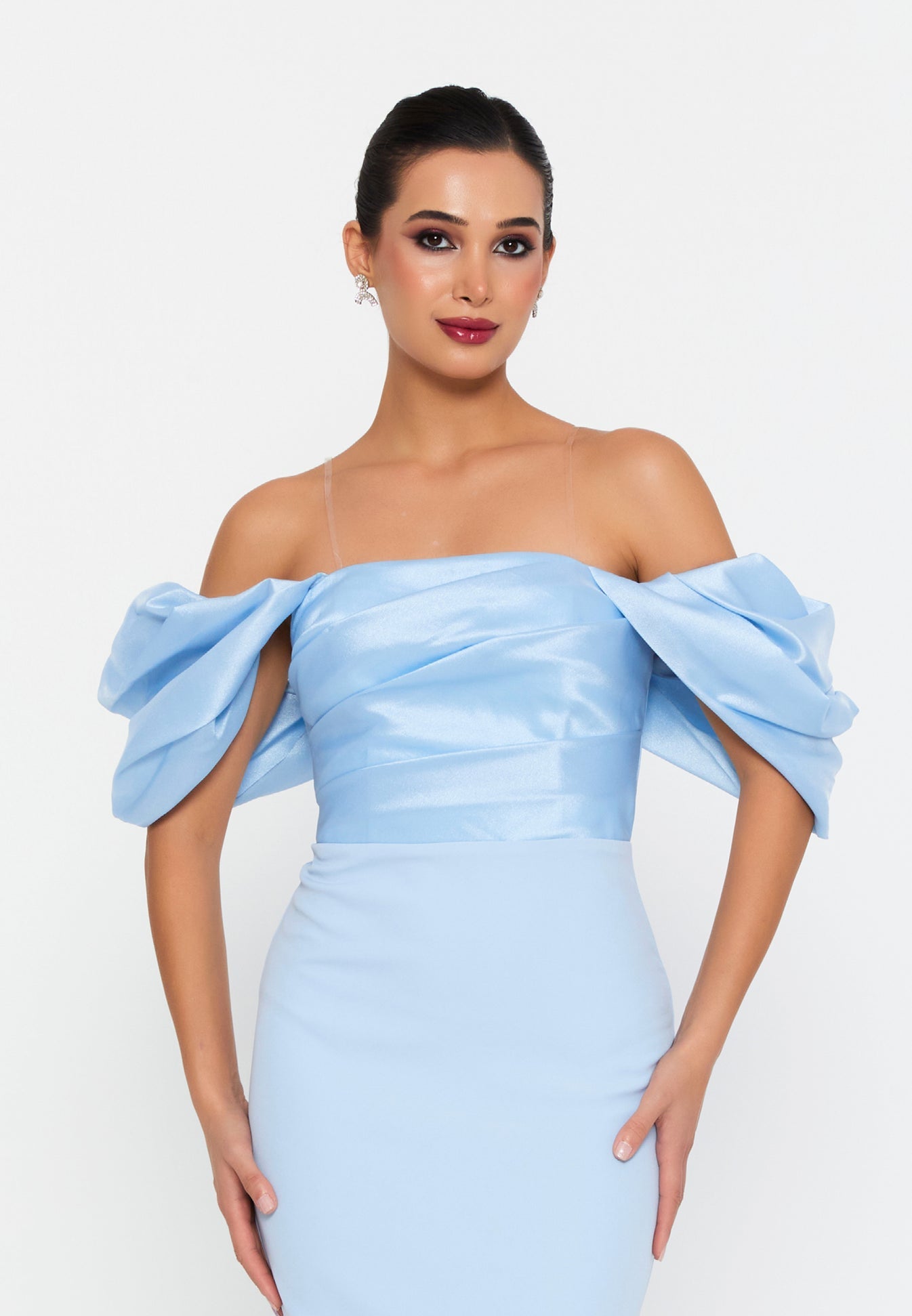 Baby Blue Dana Dress - Baby Blue luxury evening dress by Riviera Couture