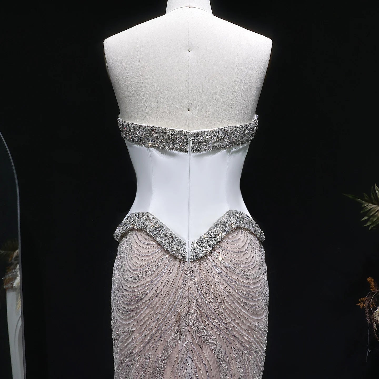 Strapless Sequin Mermaid Evening Gown — Beaded Sparkle GCC Luxury — Riviera Couture GCC Luxury Evening Gown