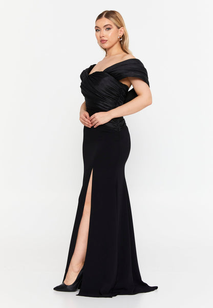 Black Mira Dress - Black luxury evening dress by Riviera Couture