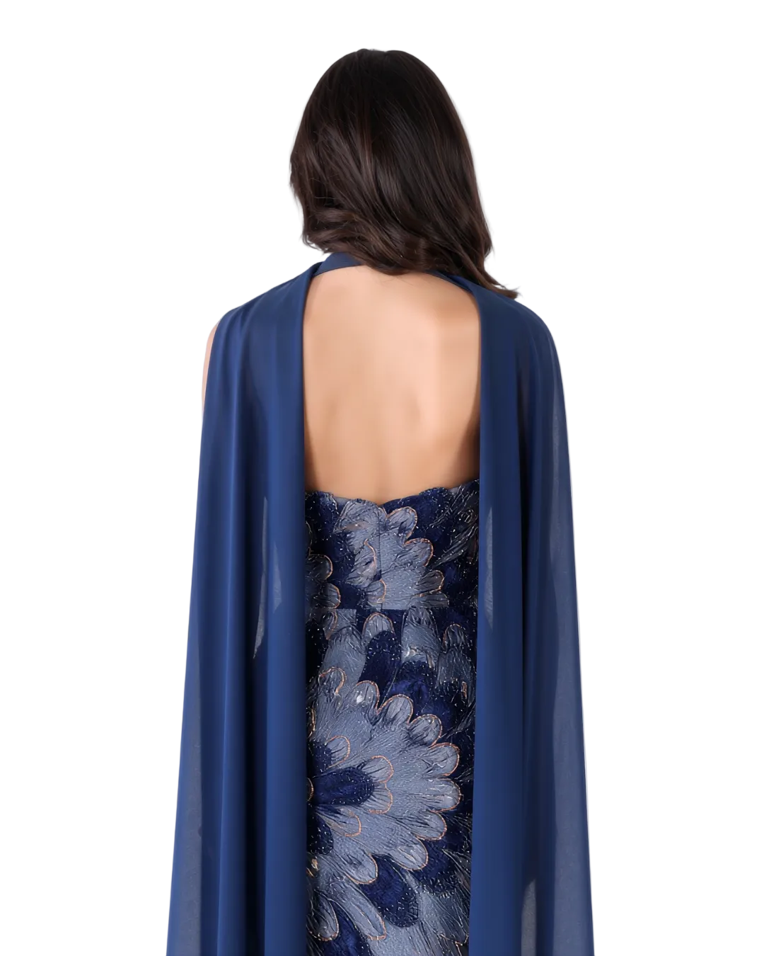 RC115 — The Rosalind | Sequined Mermaid Evening Gown with Beaded Tiers & Wrap