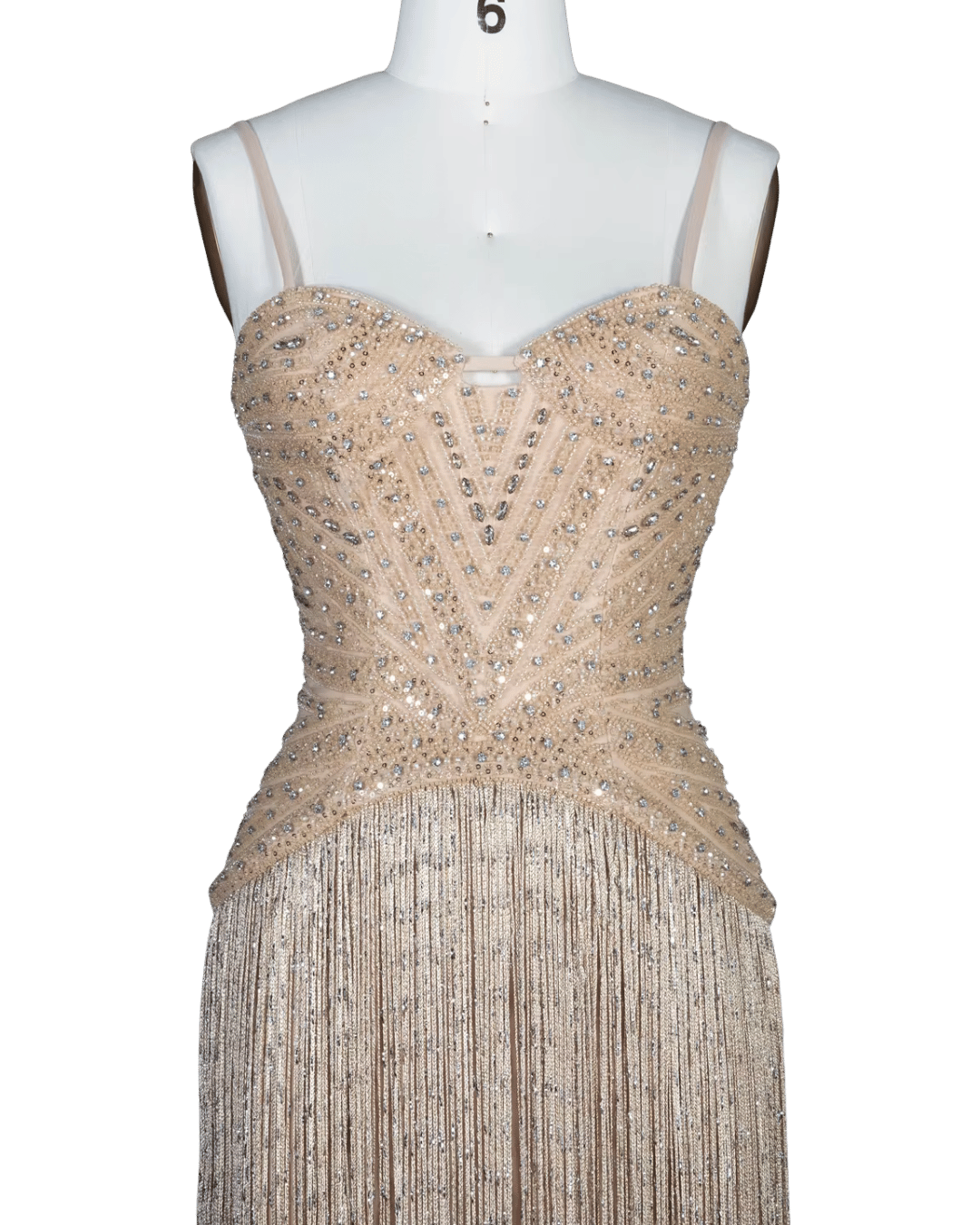 RC170 — The Aisha | Crystal Tassel Beaded Evening Gown — Luxury GCC Formal 2026