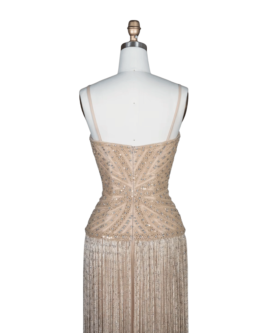 RC170 — The Aisha | Crystal Tassel Beaded Evening Gown — Luxury GCC Formal 2026