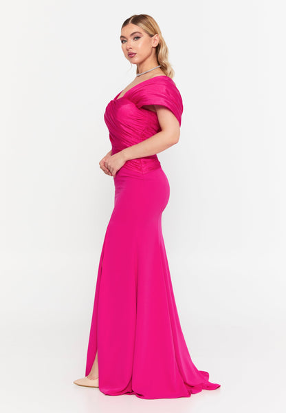 Fuchsia Mira Dress - Fuschia luxury evening dress by Riviera Couture