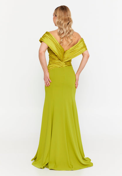 Lime Green Mira Dress - Lime Green luxury evening dress by Riviera Couture