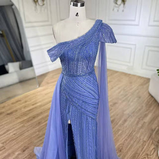 Blue Off ShoulderGown - RC204 - Riviera Couture