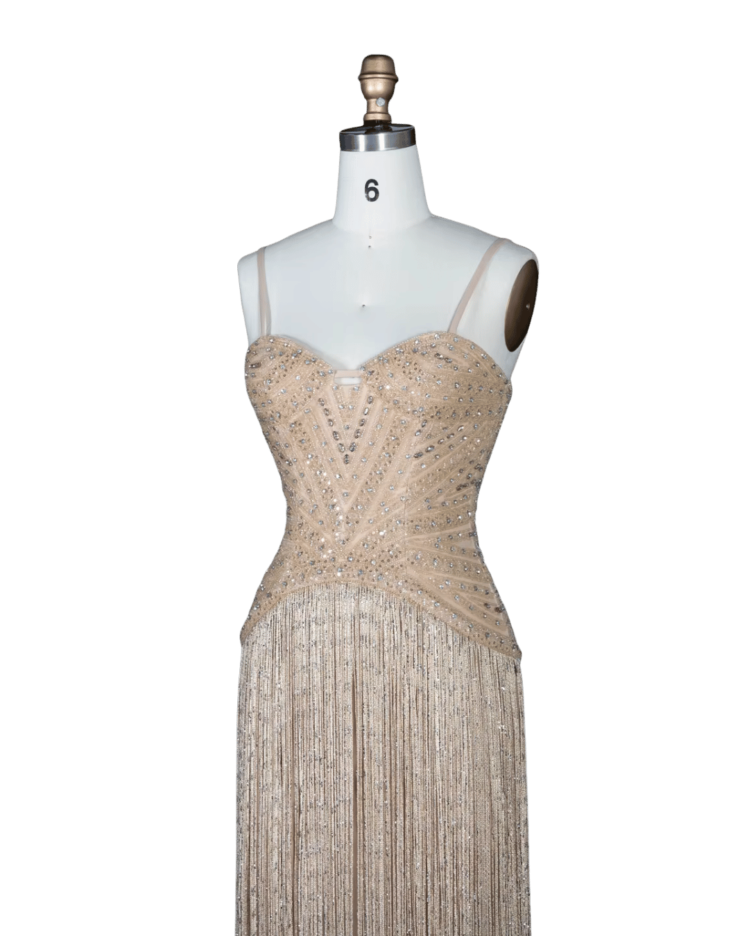 RC170 — The Aisha | Crystal Tassel Beaded Evening Gown — Luxury GCC Formal 2026