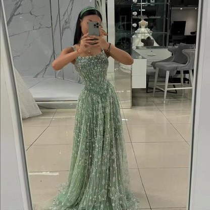 Sage Green Sage Green Corset Top Beaded Gown luxury evening dress by Riviera Couture