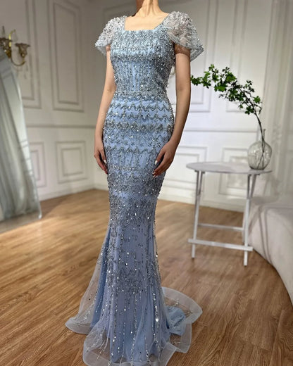 Blue 3 Way Gown - 4 colors available luxury evening dress by Riviera Couture
