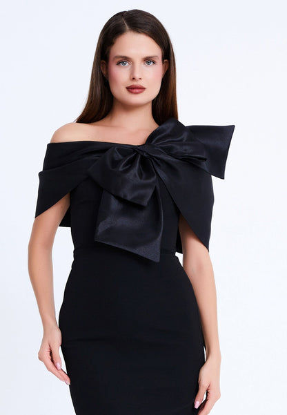 Black Lina Dress - Black luxury evening dress by Riviera Couture