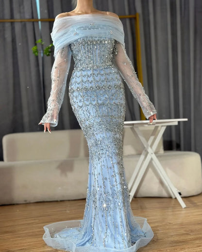 Blue 3 Way Gown - 4 colors available luxury evening dress by Riviera Couture