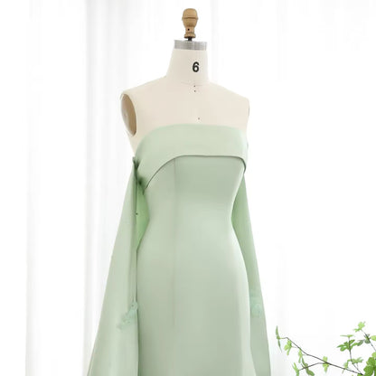 Sage Green Sage Green Strapless Gown with Train luxury evening dress by Riviera Couture