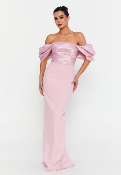 Pink Dana Dress - Pink luxury evening dress by Riviera Couture