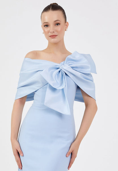 Baby Blue Lina Dress - Baby Blue luxury evening dress by Riviera Couture