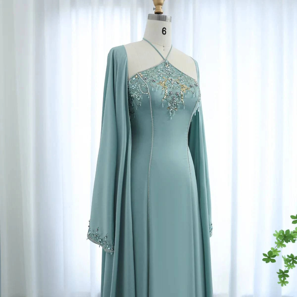 Riviera Couture Halter Neck 2 Piece Arabic Style Gown - Riviera Couture