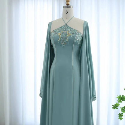 Riviera Couture Halter Neck 2 Piece Arabic Style Gown - Riviera Couture