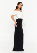 Black Layla Dress - Black and White luxury evening dress by Riviera Couture