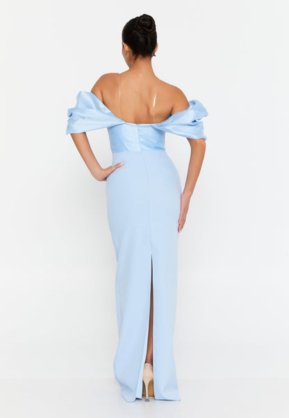 Baby Blue Dana Dress - Baby Blue luxury evening dress by Riviera Couture