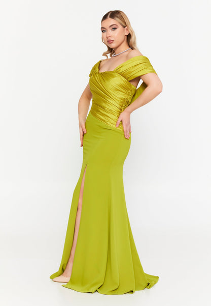 Lime Green Mira Dress - Lime Green luxury evening dress by Riviera Couture