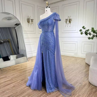 Blue Off ShoulderGown - RC204 - Riviera Couture