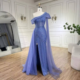 Blue Off ShoulderGown - RC204 - Riviera Couture