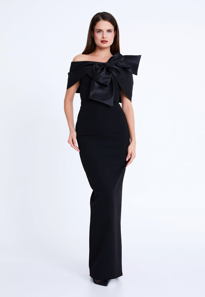 Black Lina Dress - Black luxury evening dress by Riviera Couture