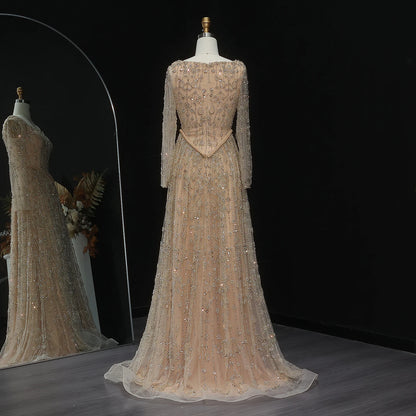 green Sage Green Spaghetti Strap Evening Gown — Arabic Luxury 2026 — Riviera Couture GCC Luxury Evening Gown