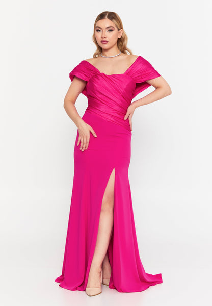 Fuchsia Mira Dress - Fuschia luxury evening dress by Riviera Couture