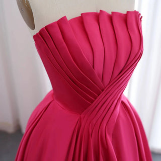 Fuchsia Satin Evening Dress - Riviera Couture