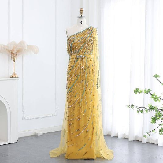 Yellow Multicolor Gown - Riviera Couture