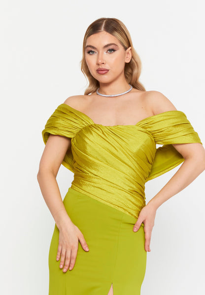 Lime Green Mira Dress - Lime Green luxury evening dress by Riviera Couture