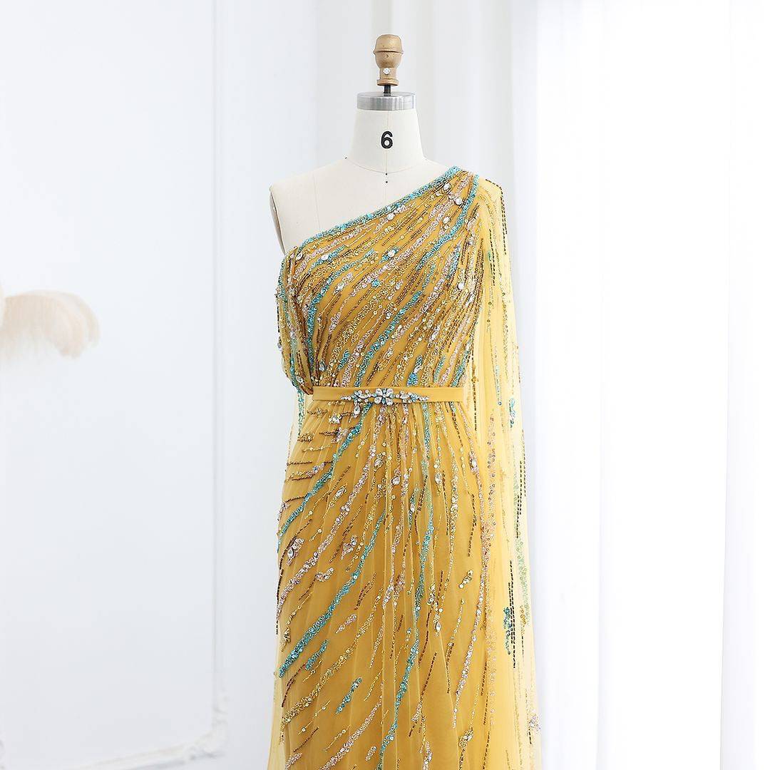 Yellow Multicolor Gown - Riviera Couture