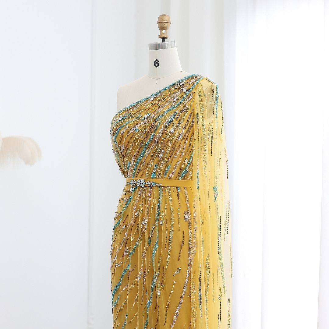 Yellow Multicolor Gown - Riviera Couture