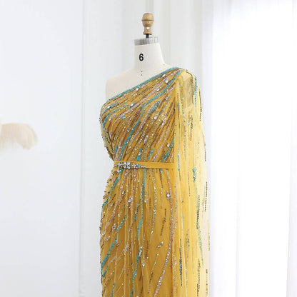 Yellow Multicolor Gown - Riviera Couture