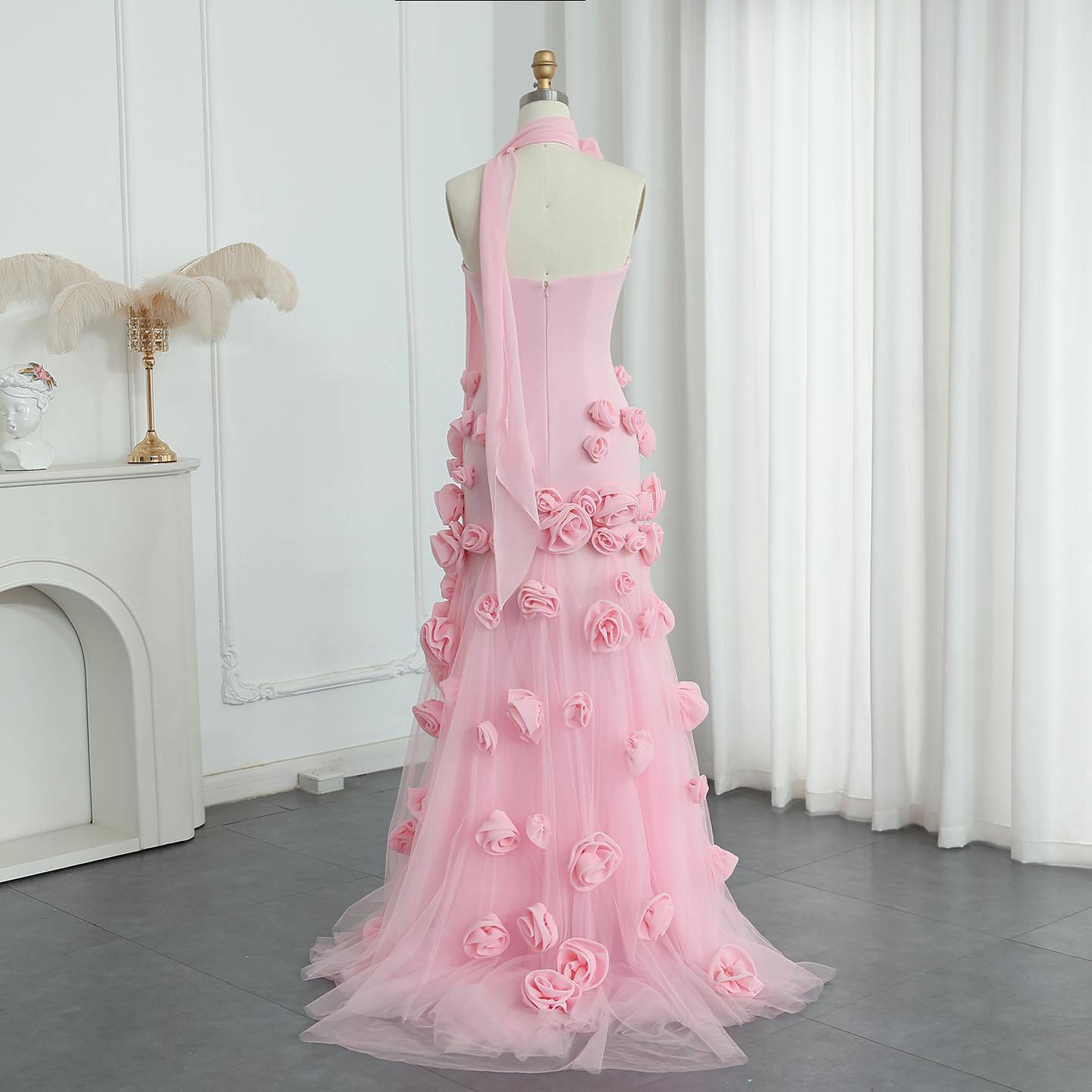 3D Flowers Mermaid Evening Dress - RC08 - Riviera Couture