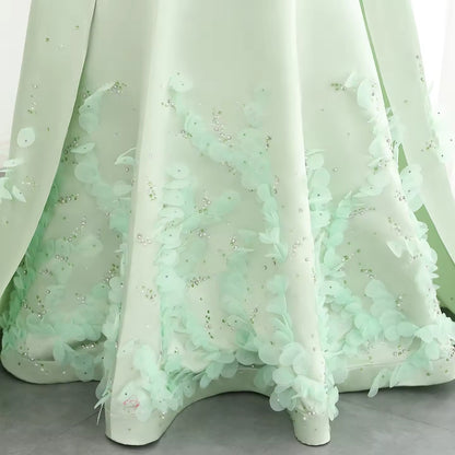 Sage Green Sage Green Strapless Gown with Train luxury evening dress by Riviera Couture