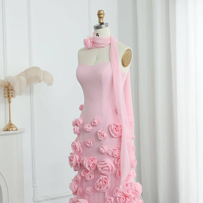 3D Flowers Mermaid Evening Dress - RC08 - Riviera Couture