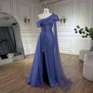 Blue Off ShoulderGown - RC204 - Riviera Couture