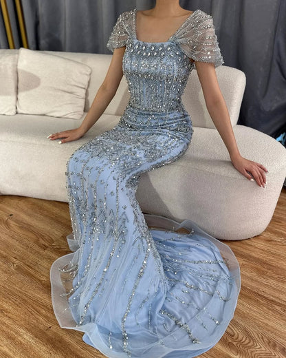 Blue 3 Way Gown - 4 colors available luxury evening dress by Riviera Couture