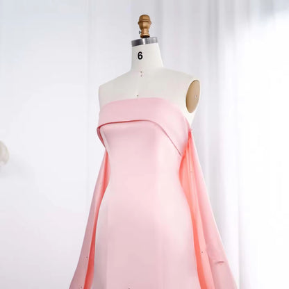 Baby Pink Baby Pink Strapless Gown with Train luxury evening dress by Riviera Couture