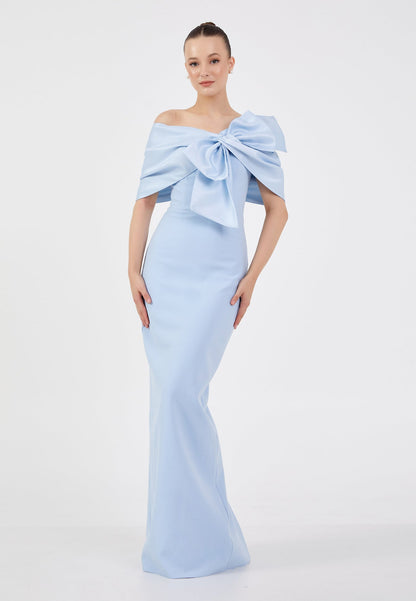 Baby Blue Lina Dress - Baby Blue luxury evening dress by Riviera Couture