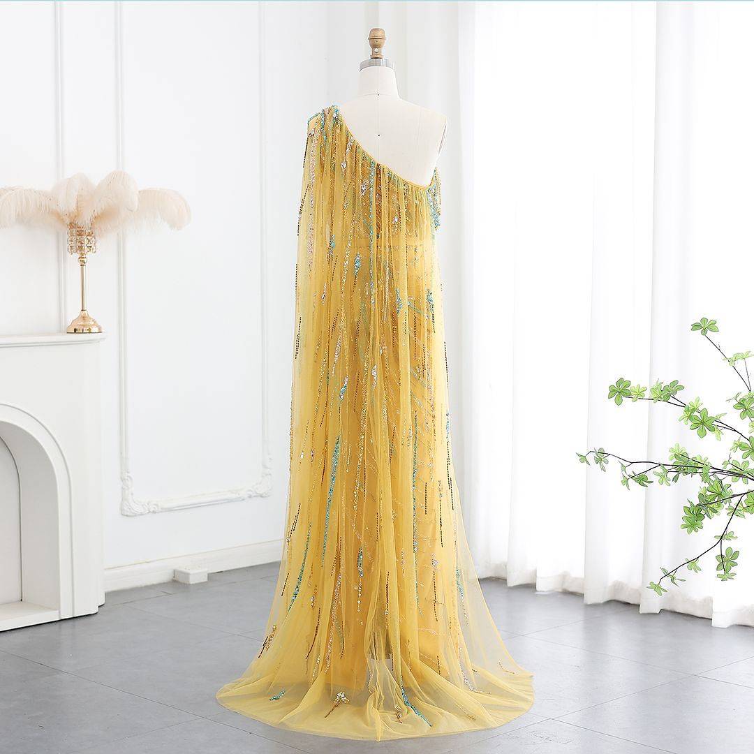 Yellow Multicolor Gown - Riviera Couture