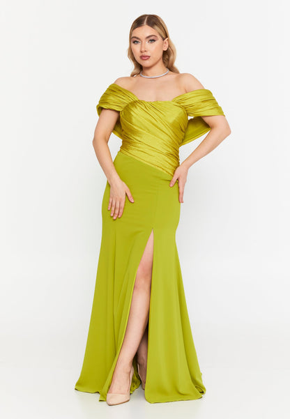 Lime Green Mira Dress - Lime Green luxury evening dress by Riviera Couture
