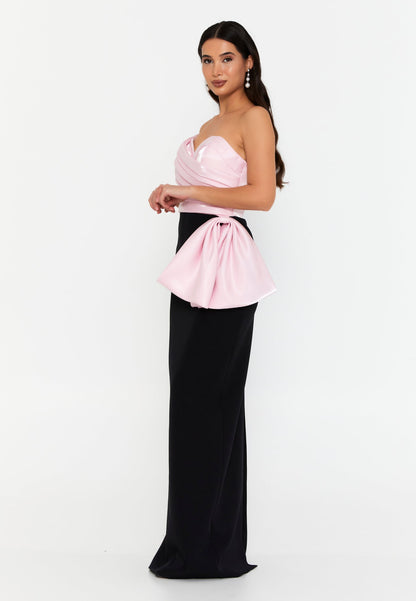 Black Layla Dress - Black and Pink luxury evening dress by Riviera Couture