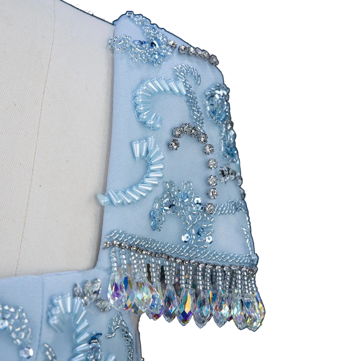 The Qamar – blue heavy beaded sweetheart mermaid gown | Riviera Couture