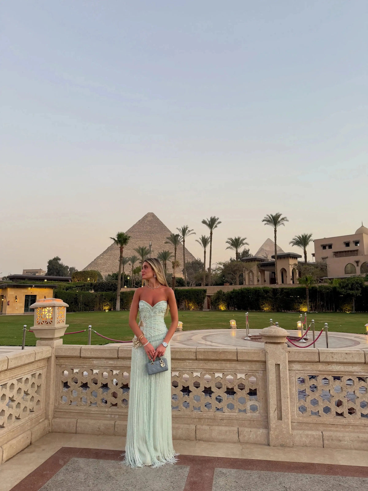 The Fayrouz – aqua beaded tassel mermaid evening gown | Riviera Couture