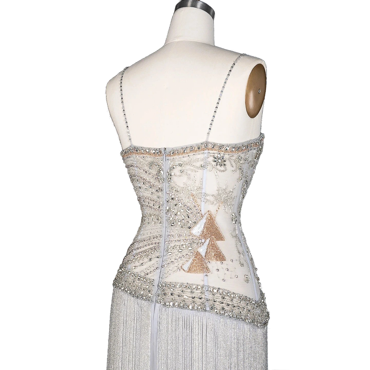 The Fayrouz – aqua beaded tassel mermaid evening gown | Riviera Couture