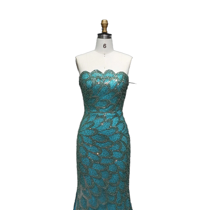 The Zumurrud – strapless mermaid evening gown | Riviera Couture
