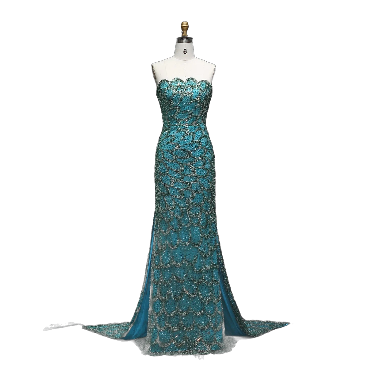 The Zumurrud in emerald green – strapless mermaid evening gown | Riviera Couture